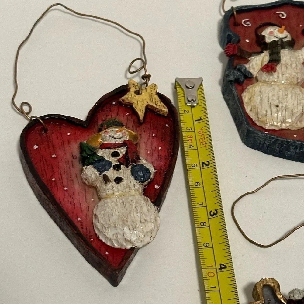 A Collection of 5 Snowman Christmas Tree Ornaments
